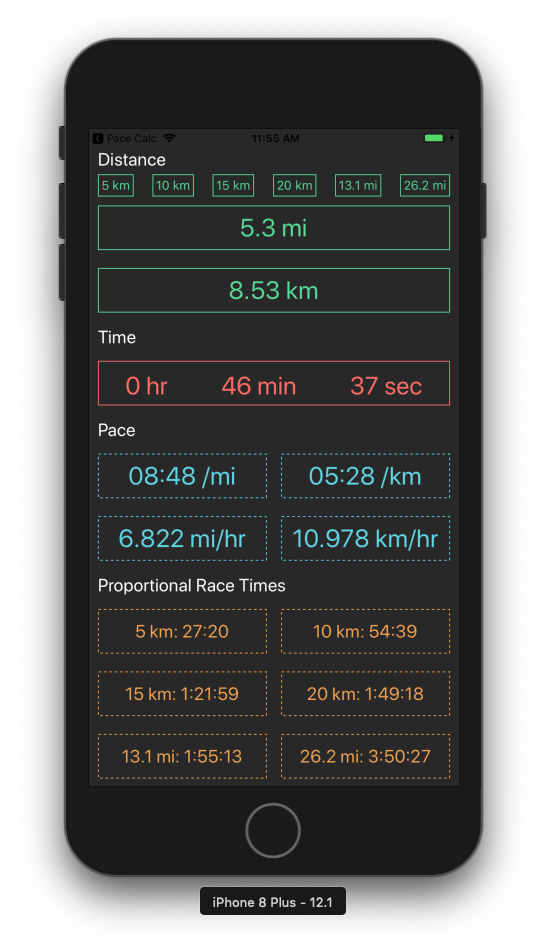 Quick Pace Calc