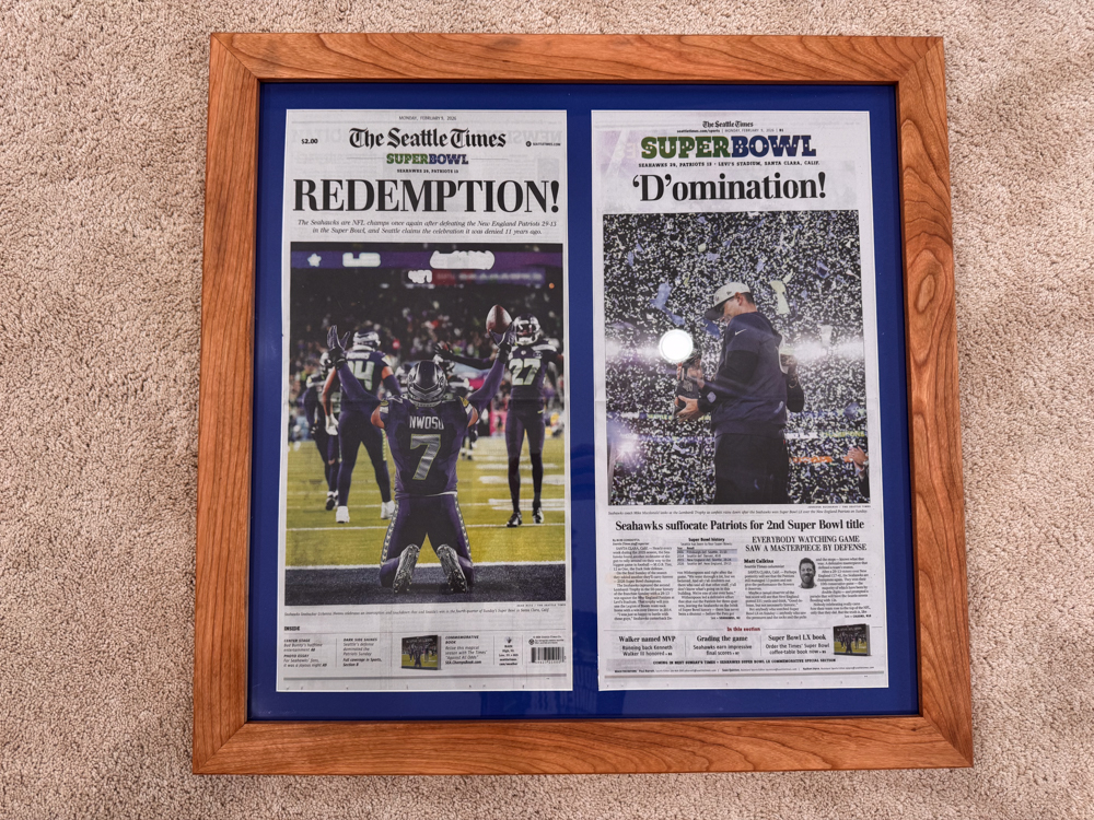 Seahawks Newspaper Frames