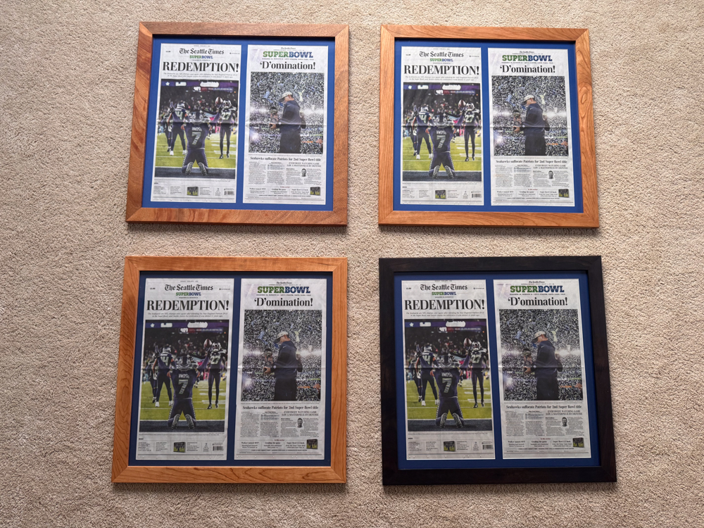 Seahawks Newspaper Frames